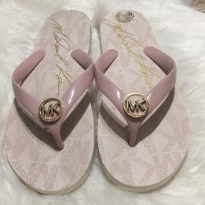 Pink mk logo sandals